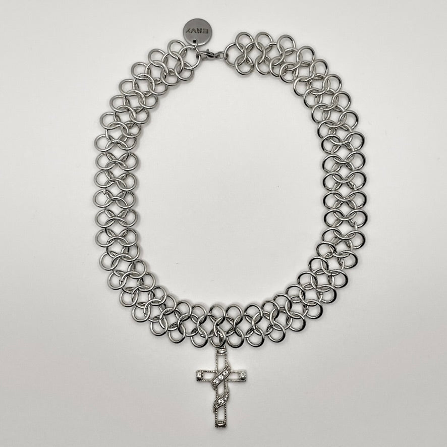 chainmail cross necklace